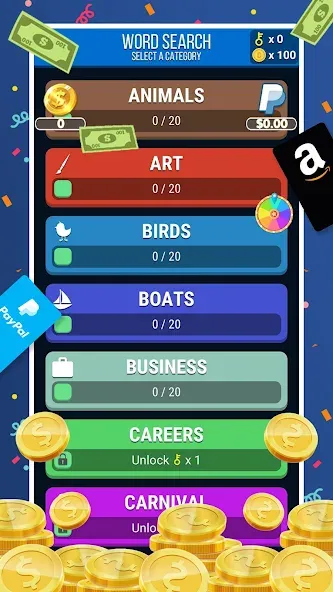 Make Money: Word Search (Мейк Мани) [МОД Все открыто] APK Android Screenshot 1