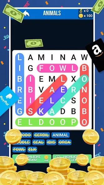 Make Money: Word Search (Мейк Мани) [МОД Все открыто] APK Android Screenshot 2