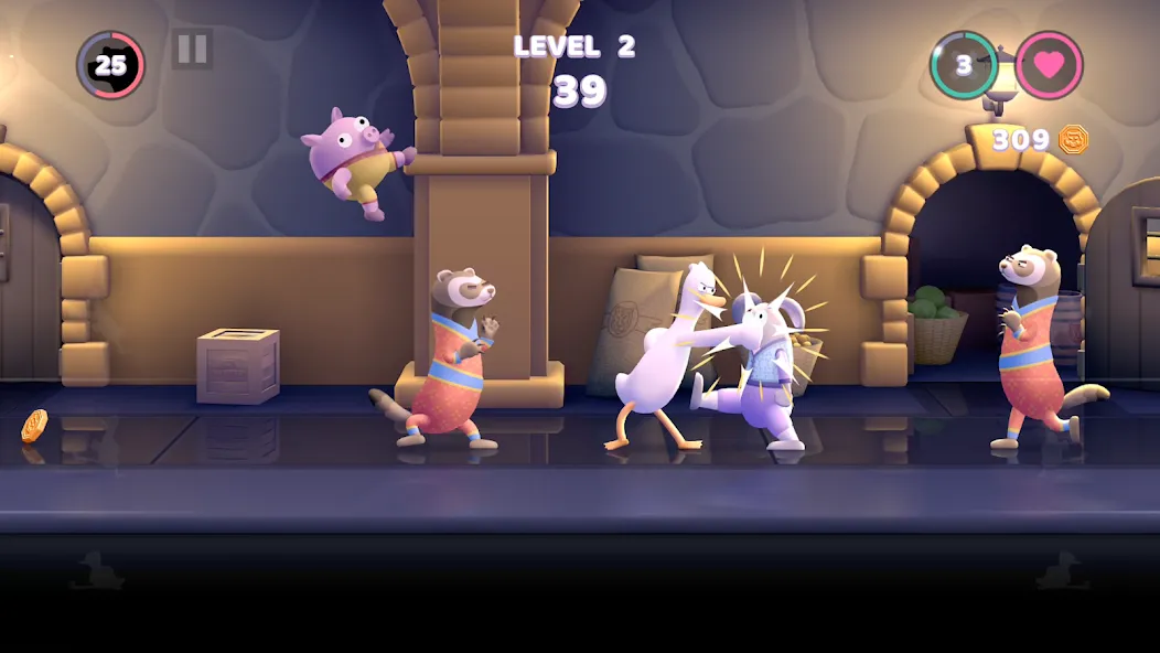 Punch Kick Duck (Панч Кик Дак) [МОД Бесконечные монеты] APK Android Screenshot 2