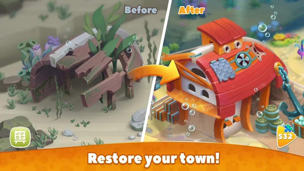 Undersea Solitaire Tripeaks (Андерси Солитэр Трипикс) [МОД Меню] APK Android Screenshot 2