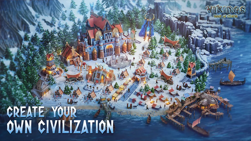 Vikings: War of Clans (Викинги) [МОД Unlocked] APK Android Screenshot 1