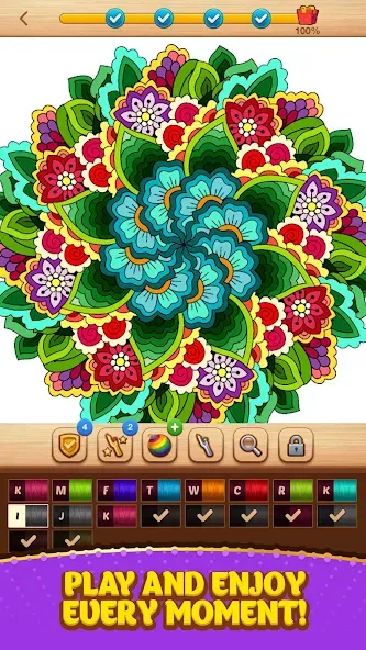 Cross Stitch Coloring Mandala (Кроссстиль раскрашивание мандала) [МОД Mega Pack] APK Android Screenshot 5