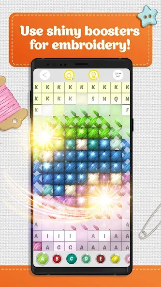 Cross Stitch Coloring Art (Кроссстич окрашивание искусства) [МОД Premium] APK Android Screenshot 2