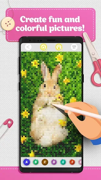 Cross Stitch Coloring Art (Кроссстич окрашивание искусства) [МОД Premium] APK Android Screenshot 3