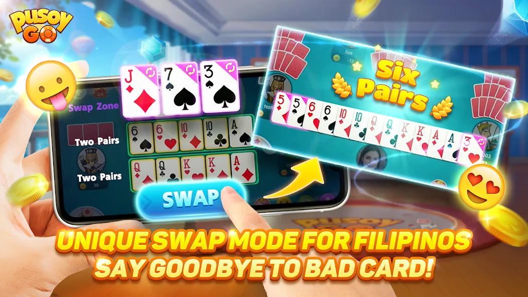 Pusoy Go-Competitive 13 Cards (Пусой Го) [МОД Меню] APK Android Screenshot 4