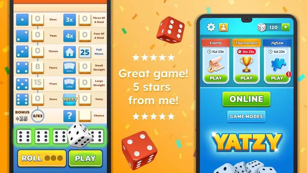 Yatzy - Fun Classic Dice Game (Ятзи) [МОД Меню] APK Android Screenshot 2