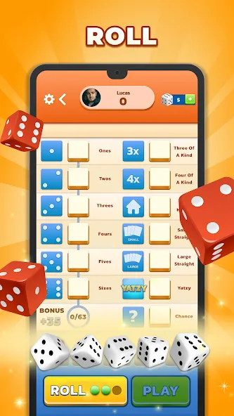 Yatzy - Fun Classic Dice Game (Ятзи) [МОД Меню] APK Android Screenshot 3