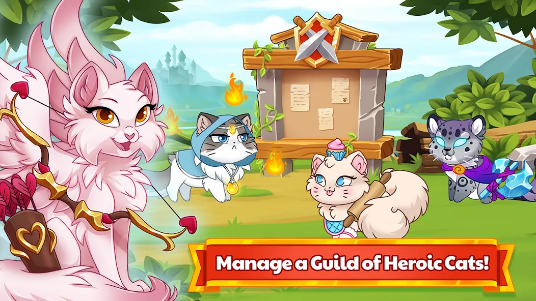 Castle Cats - Idle Hero RPG (Кэстл Кэтс) [МОД Unlocked] APK Android Screenshot 1