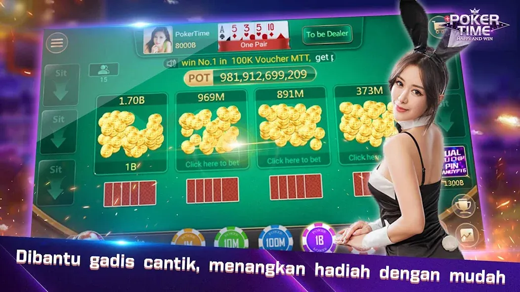 Poker Time- Pulsa Texas Holdem (Покер Тайм) [МОД Много денег] APK Android Screenshot 2