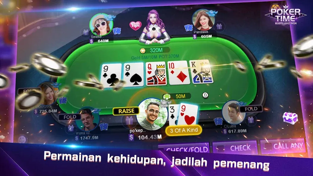 Poker Time- Pulsa Texas Holdem (Покер Тайм) [МОД Много денег] APK Android Screenshot 3