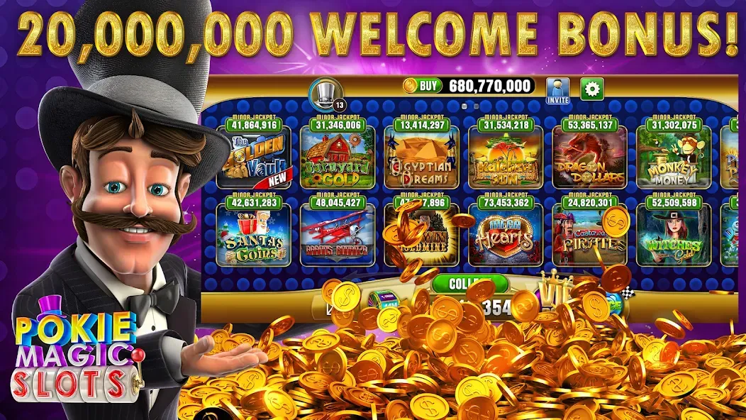Pokie Magic Casino Slots (Поки Мэджик Казино Слоты) [МОД Меню] APK Android Screenshot 1