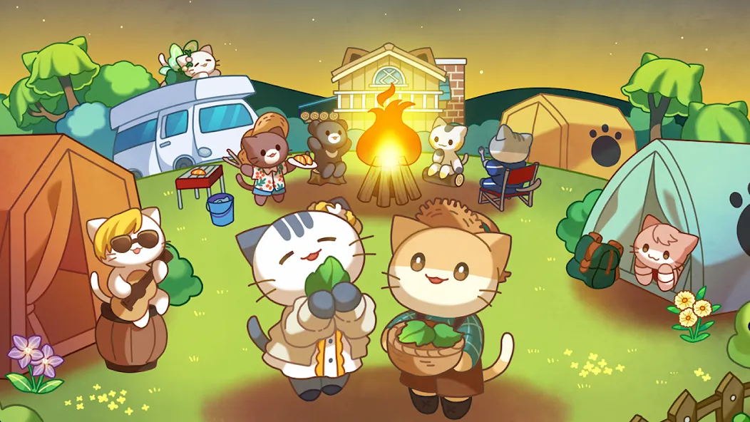Cat Forest - Healing Camp [МОД Меню] APK Android Screenshot 1
