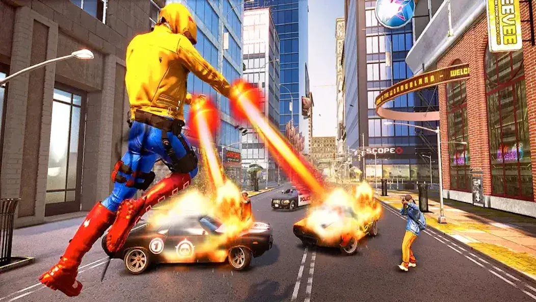 Incredible Flying SuperHero 3D (Инкредибл Флайинг СуперГерой 3D) [МОД Все открыто] APK Android Screenshot 3