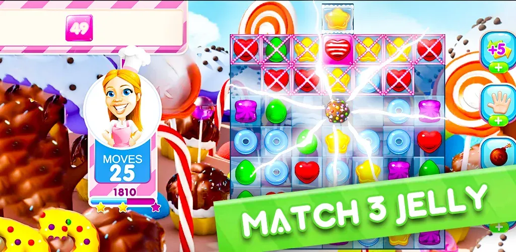 Jelly Kingdom Crush - Match 3 [МОД Много денег] APK Android Screenshot 1