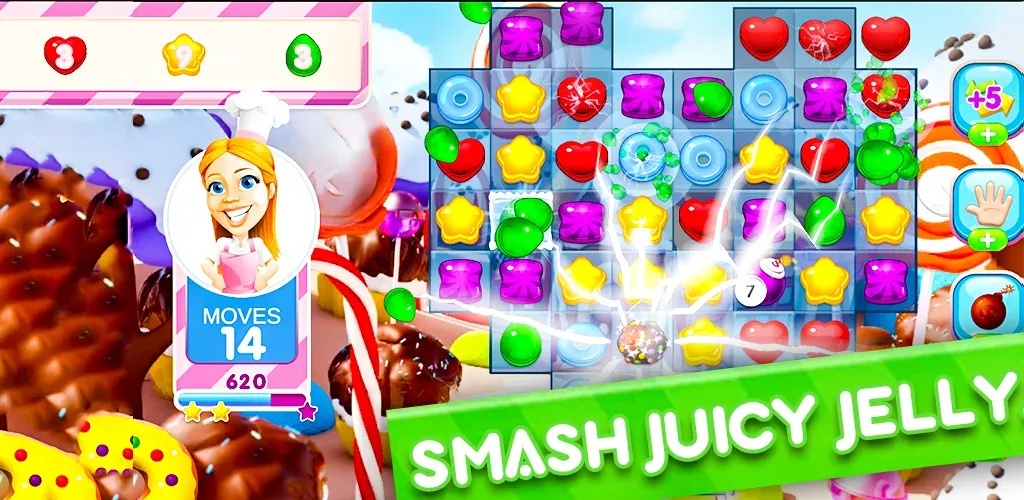 Jelly Kingdom Crush - Match 3 [МОД Много денег] APK Android Screenshot 2