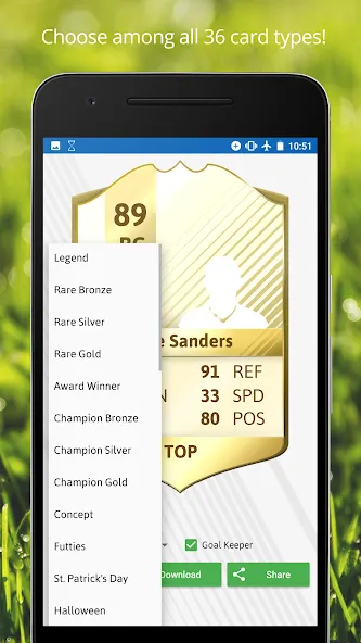 FUT Card Creator 23 (ФУТ Кард Криэйтор 23) [МОД Много денег] APK Android Screenshot 4