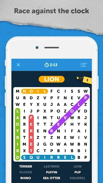 Infinite Word Search Puzzles (Инфинити ворд срч пазлы) [МОД Все открыто] APK Android Screenshot 1