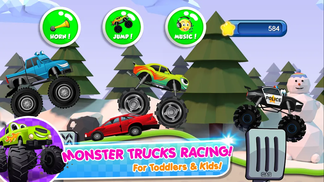 Monster Trucks Game for Kids 2 (Монстр Тракс Игра для Детей 2) [МОД Premium] APK Android Screenshot 1