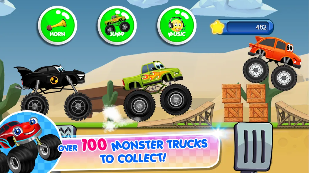 Monster Trucks Game for Kids 2 (Монстр Тракс Игра для Детей 2) [МОД Premium] APK Android Screenshot 2