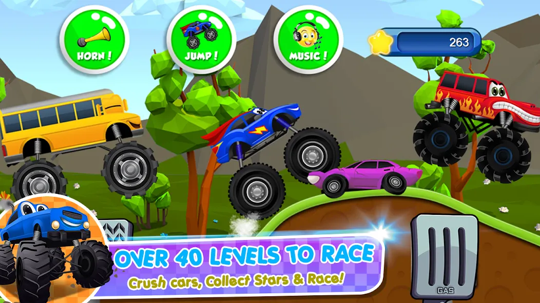 Monster Trucks Game for Kids 2 (Монстр Тракс Игра для Детей 2) [МОД Premium] APK Android Screenshot 4