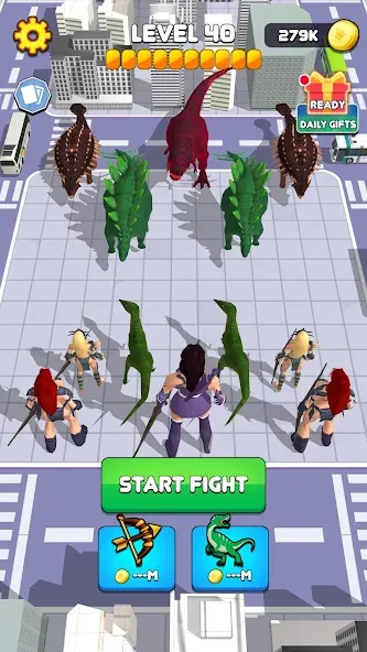 Dinosaur Monster Fight Battle (Бамбам Монстр Против 100 Дверей) [МОД Unlocked] APK Android Screenshot 4