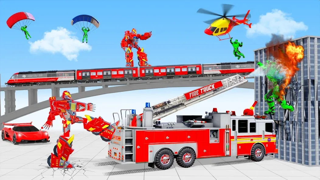Fire Truck Robot Car Game [МОД Меню] APK Android Screenshot 3