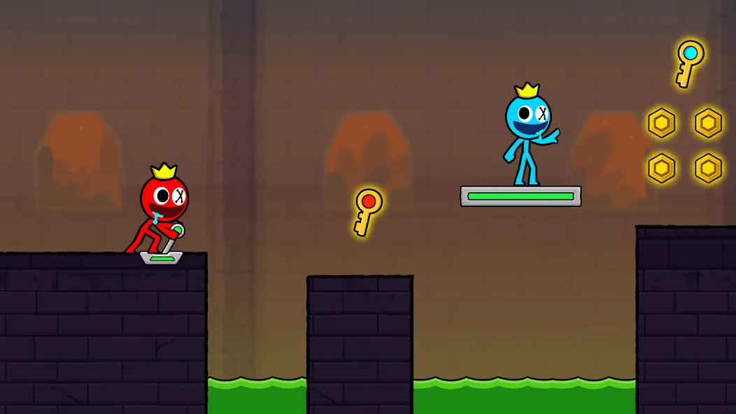 Red and Blue Stickman 2024 (Ред энд Блу Стикмен 2) [МОД Все открыто] APK Android Screenshot 5