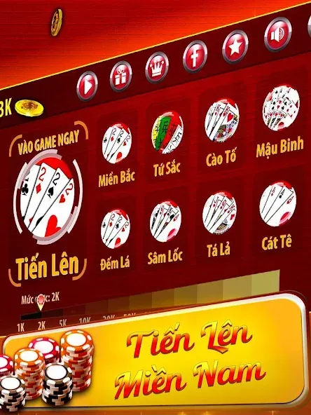 Tiến Lên Miền Nam - Tien Len [МОД Бесконечные монеты] APK Android Screenshot 1