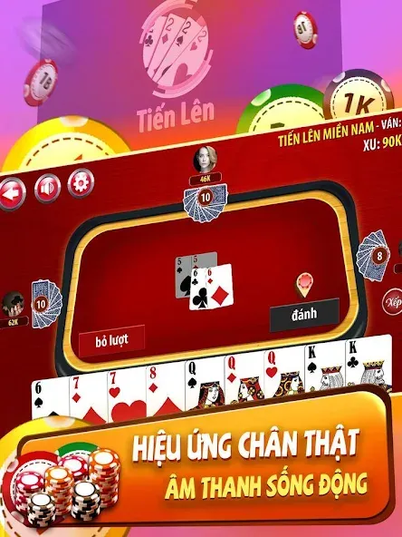 Tiến Lên Miền Nam - Tien Len [МОД Бесконечные монеты] APK Android Screenshot 4