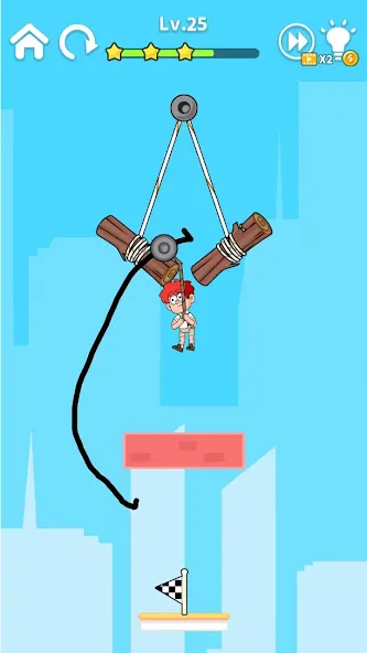 Zipline Rescue: Physics Game (Зиплайн Рескью) [МОД Меню] APK Android Screenshot 5