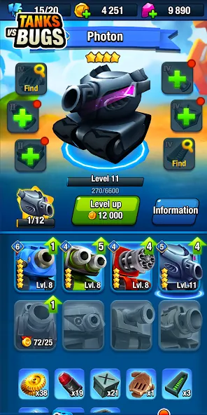 Tanks vs Bugs (Танки против жуков) [МОД Бесконечные монеты] APK Android Screenshot 5