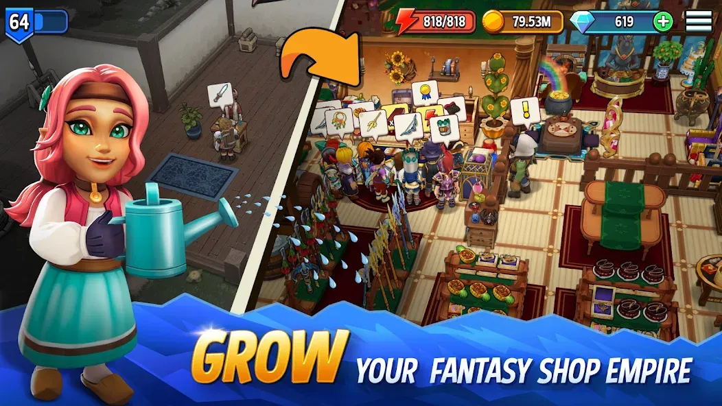 Shop Titans: RPG Idle Tycoon (Шоп Тайтанс) [МОД Меню] APK Android Screenshot 1