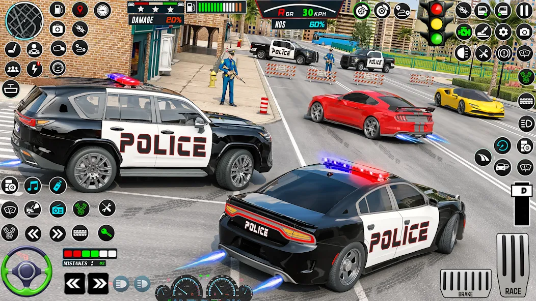 US Police Car Parking - King [МОД Mega Pack] APK Android Screenshot 2