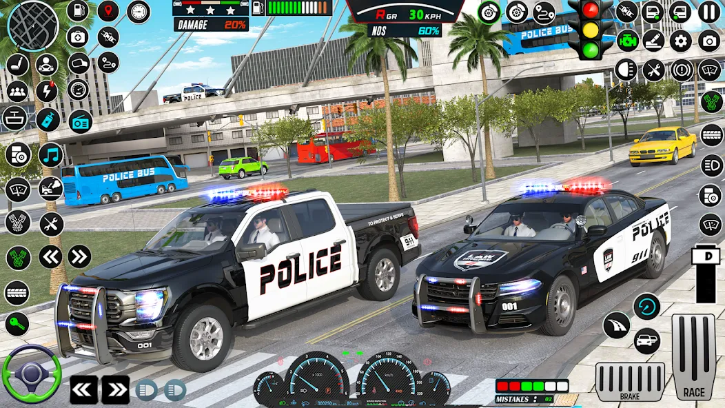 US Police Car Parking - King [МОД Mega Pack] APK Android Screenshot 4