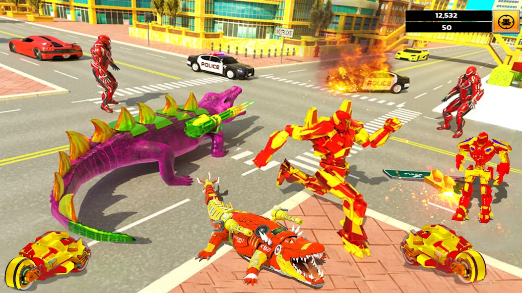 Robot Game Transform Crocodile [МОД Mega Pack] APK Android Screenshot 3