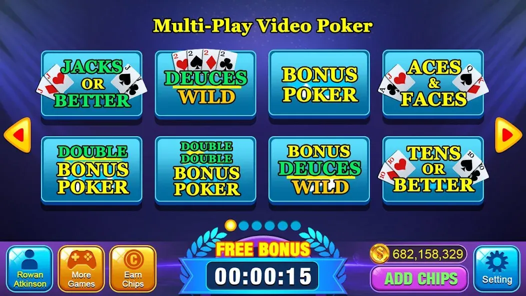 Video Poker Games - Multi Hand (Видео покер игры) [МОД Меню] APK Android Screenshot 1