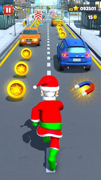 Xmas Santa Surfer Running Game (Ксмас Санта Серфер Раннинг Гейм) [МОД Много денег] APK Android Screenshot 2