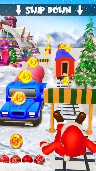 Xmas Santa Surfer Running Game (Ксмас Санта Серфер Раннинг Гейм) [МОД Много денег] APK Android Screenshot 4