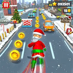 Xmas Santa Surfer Running Game (Ксмас Санта Серфер Раннинг Гейм) [МОД Много денег] APK Android