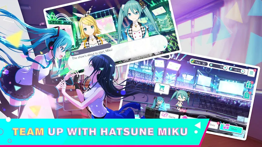 HATSUNE MIKU: COLORFUL STAGE! (Хацуне Мику) [МОД Бесконечные монеты] APK Android Screenshot 1