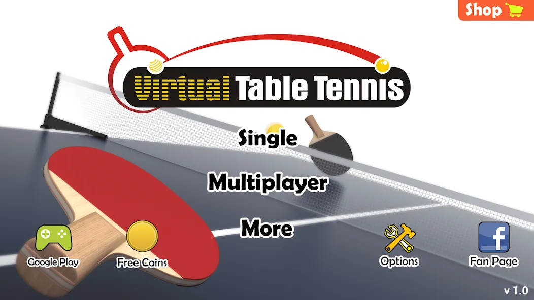 Virtual Table Tennis (Виртуальный настольный теннис) [МОД Все открыто] APK Android Screenshot 3