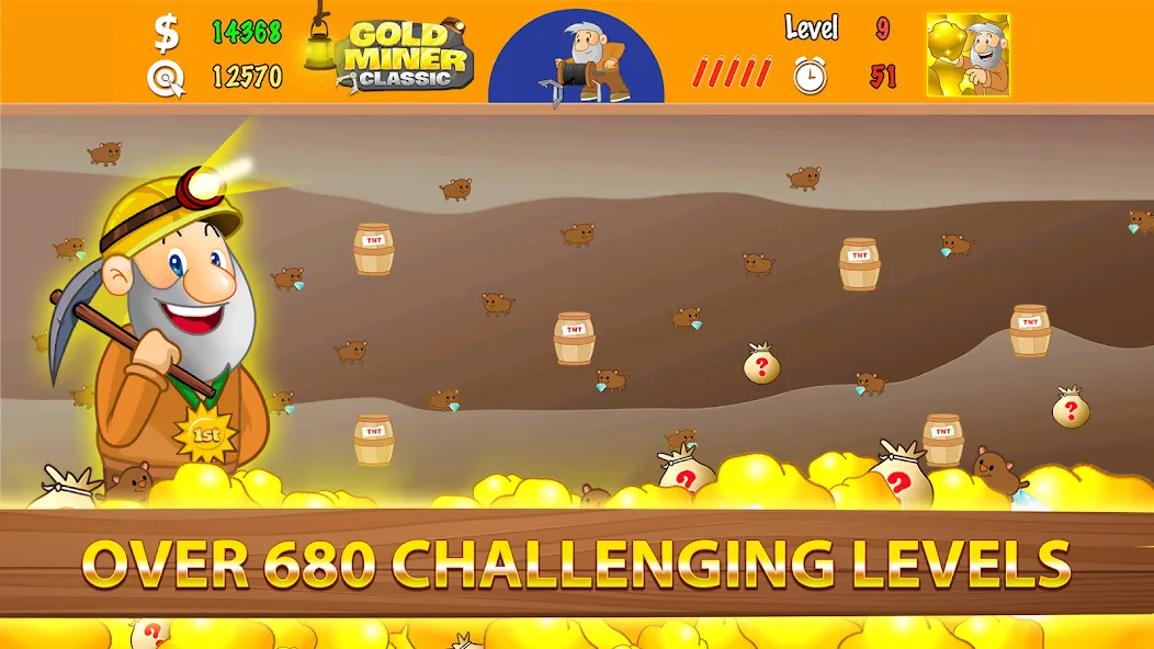 Gold Miner Classic: Gold Rush (Голд Майнер Классик) [МОД Много денег] APK Android Screenshot 3