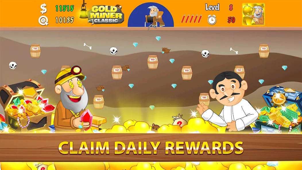 Gold Miner Classic: Gold Rush (Голд Майнер Классик) [МОД Много денег] APK Android Screenshot 5