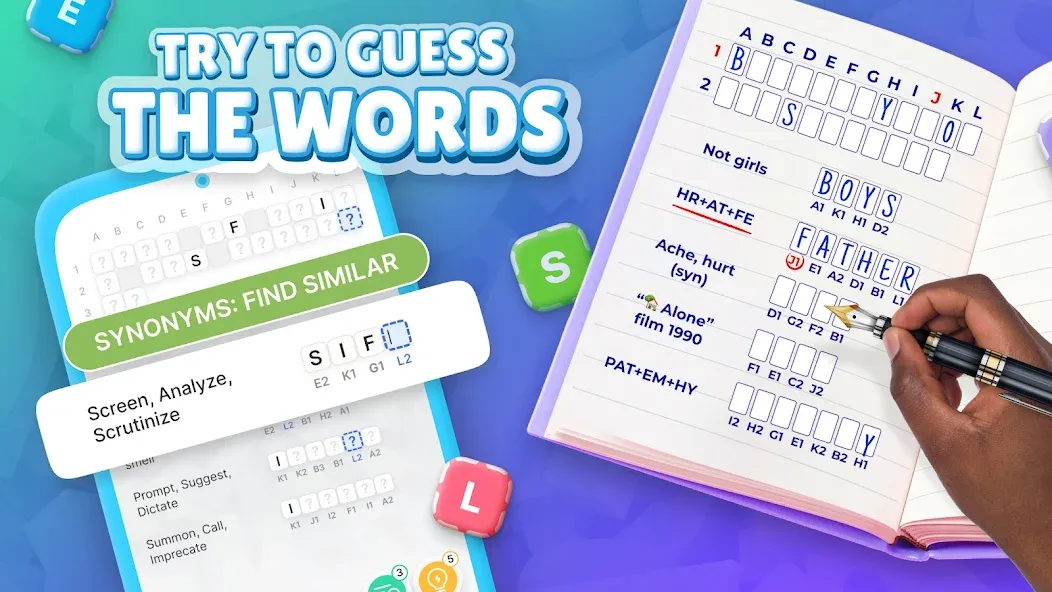 Acrostics－Cross Word Puzzles [МОД Бесконечные монеты] APK Android Screenshot 1