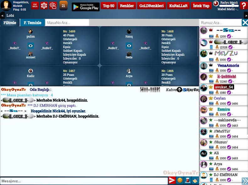 SevgiOkey.Com - Okey Oyna [МОД Unlocked] APK Android Screenshot 4