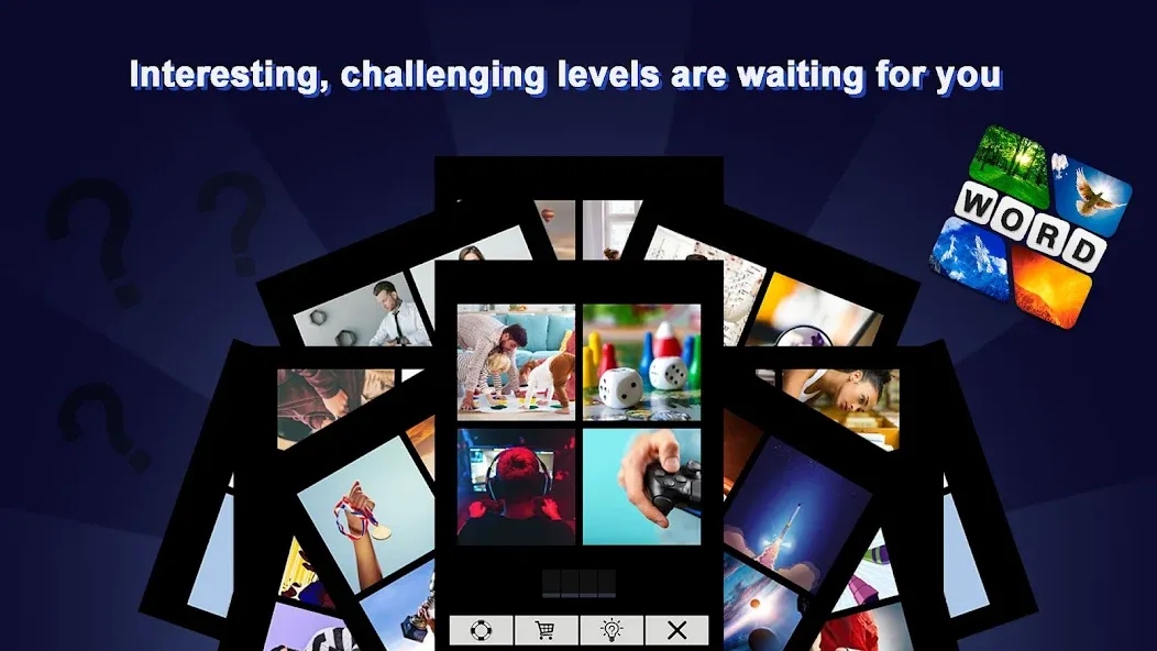 Puzzle: 4 pics 1 word offline [МОД Mega Pack] APK Android Screenshot 1