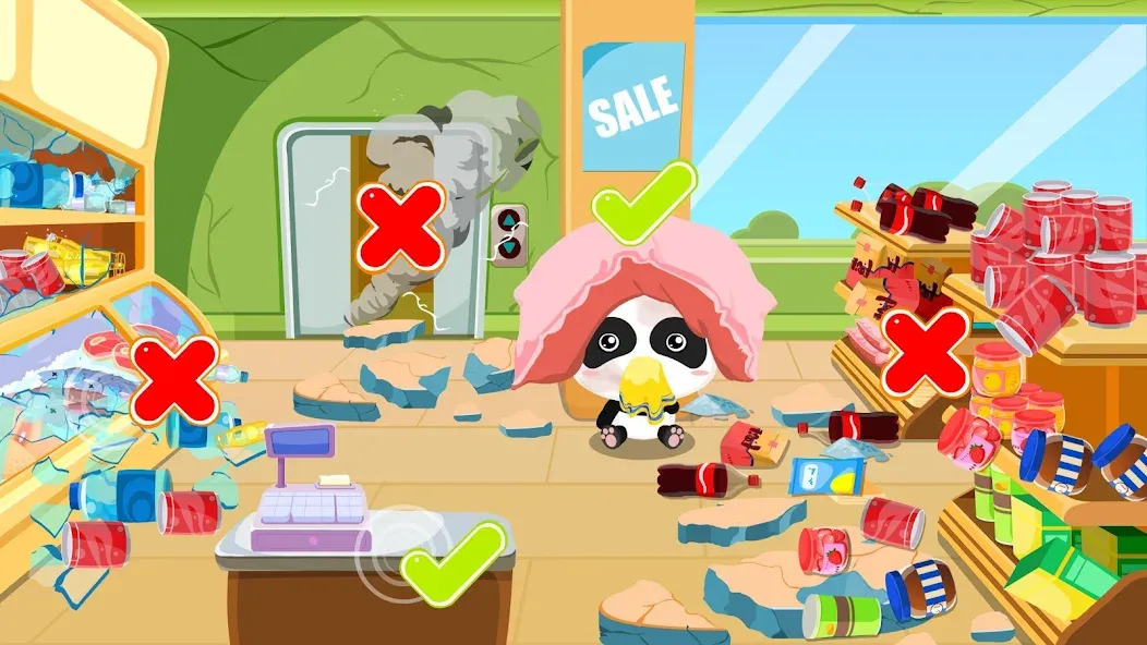 Baby Panda Earthquake Safety 1 [МОД Много денег] APK Android Screenshot 3