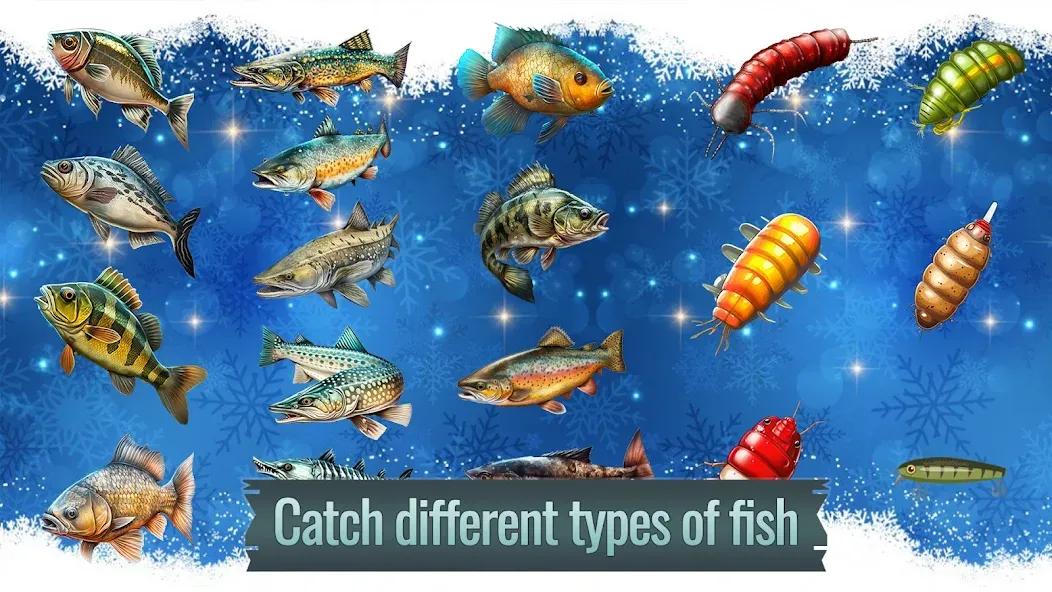 Ice fishing game. Catch bass. [МОД Mega Pack] APK Android Screenshot 3