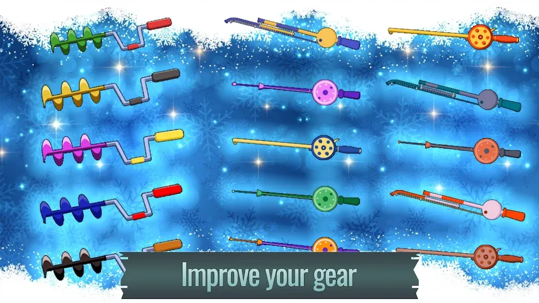 Ice fishing game. Catch bass. [МОД Mega Pack] APK Android Screenshot 4
