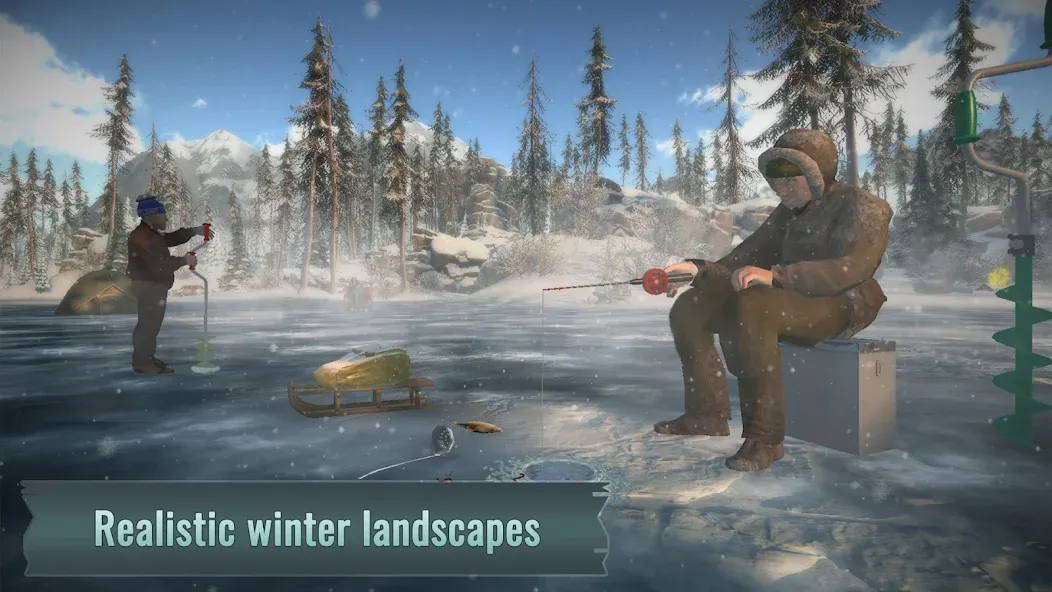 Ice fishing game. Catch bass. [МОД Mega Pack] APK Android Screenshot 5